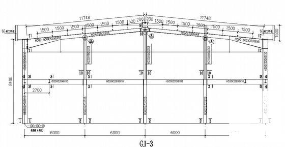 2层独立基础钢结构超市建筑结构CAD施工图纸（6度抗震） - 1