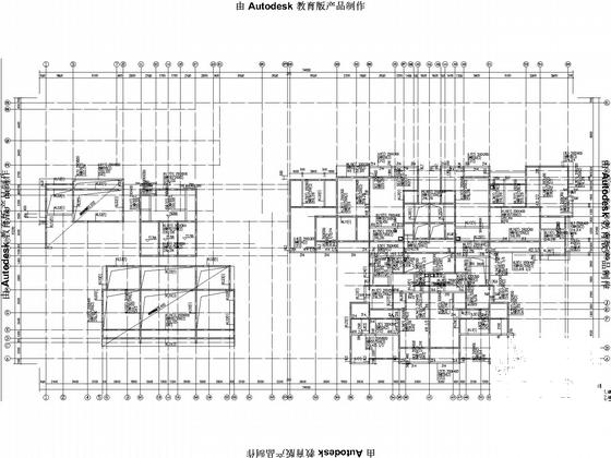 32层桩基础框剪住宅楼结构CAD施工图纸(平面布置图) - 5