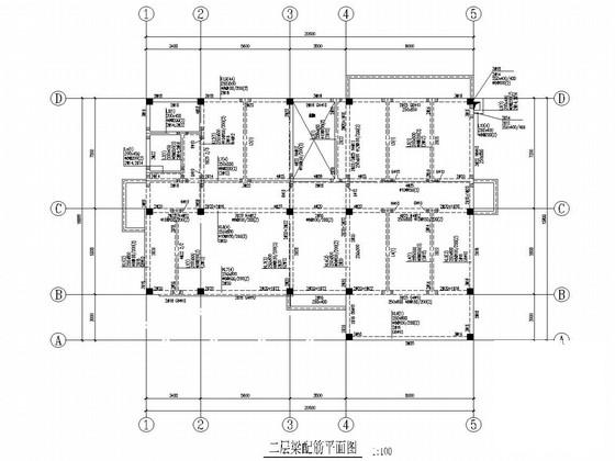 两层框架结构收费站综合楼结构CAD施工图纸（6度抗震） - 2