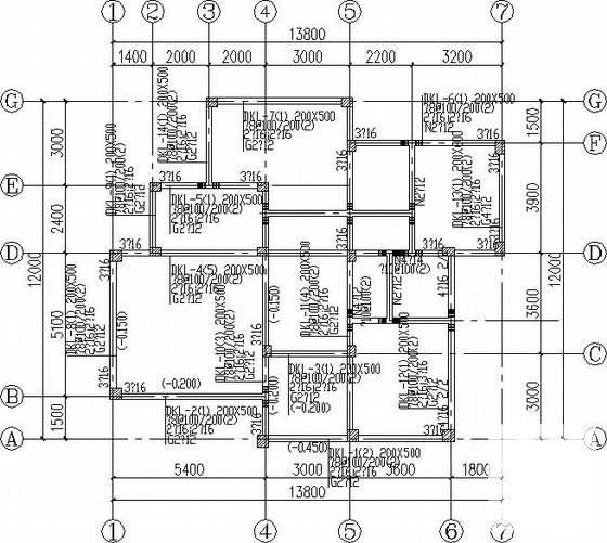 独立基础自建单体3层框架别墅结构CAD施工图纸 - 1