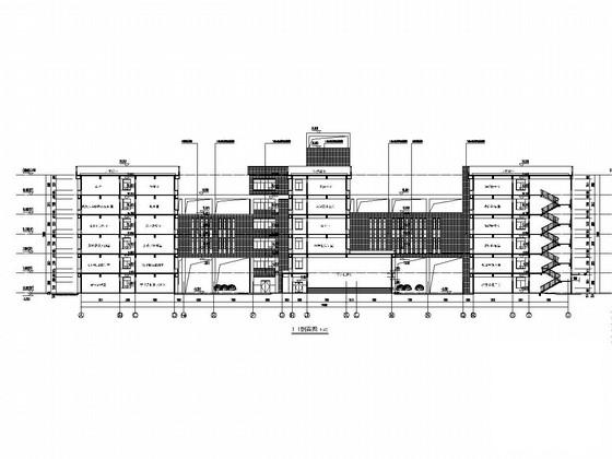 6层框架结构教育综合楼结构CAD施工图纸（北中南三栋含建筑）(无粘结预应力) - 1