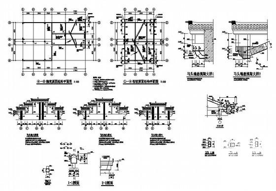 3层异形柱框架别墅结构设计图纸(平面布置图) - 3