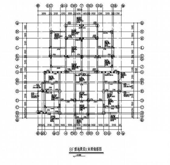 4层异形柱框架洋房结构设计图纸（BF型）(平面布置图) - 2