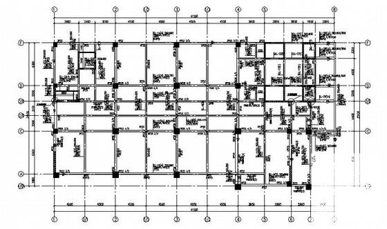 12层筏型基础框架酒店结构CAD施工图纸（7度抗震）(板配筋图) - 1