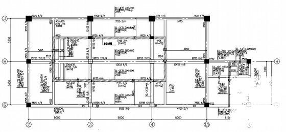 12层筏型基础框架酒店结构CAD施工图纸（7度抗震）(板配筋图) - 3