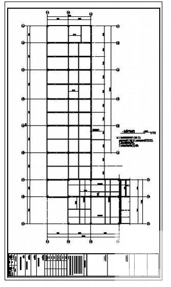 4层框架商铺结构设计方案CAD施工图纸(平面布置图) - 3