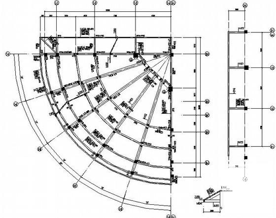 3层框架结构住宅楼结构设计CAD施工图纸(平面布置图) - 2