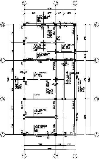 4层独立基础框架宿舍结构CAD施工图纸（7度抗震）(平面布置图) - 2