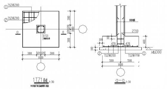 3层框架独立基础别墅结构CAD施工图纸 - 4