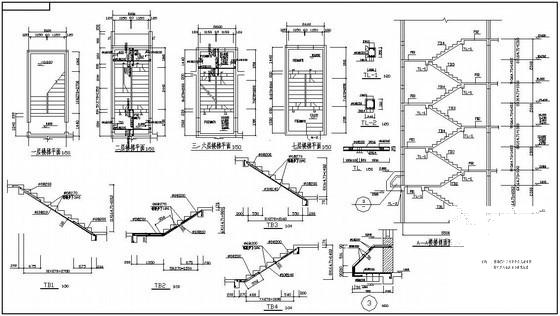 8层桩基础住宅楼结构CAD施工图纸（7度抗震）(平面布置图) - 2