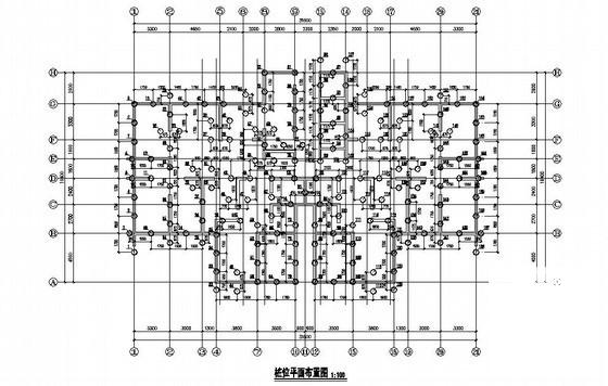 33层剪力墙结构住宅楼结构CAD施工图纸（桩基础）(平面布置图) - 1