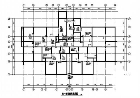 33层剪力墙结构住宅楼结构CAD施工图纸（桩基础）(平面布置图) - 2