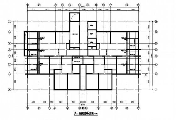 33层剪力墙结构住宅楼结构CAD施工图纸（桩基础）(平面布置图) - 3