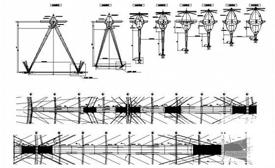 火车站站房钢结构CAD施工图纸（7度抗震）(平面布置图) - 2