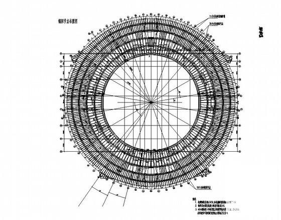 火车站站房钢结构CAD施工图纸（7度抗震）(平面布置图) - 4