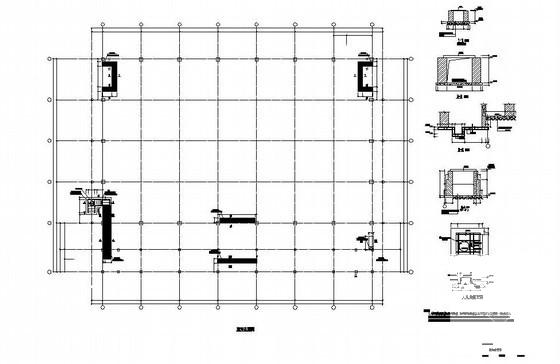 高校3层操场结构CAD施工图纸（7度抗震）(基础平面布置) - 2