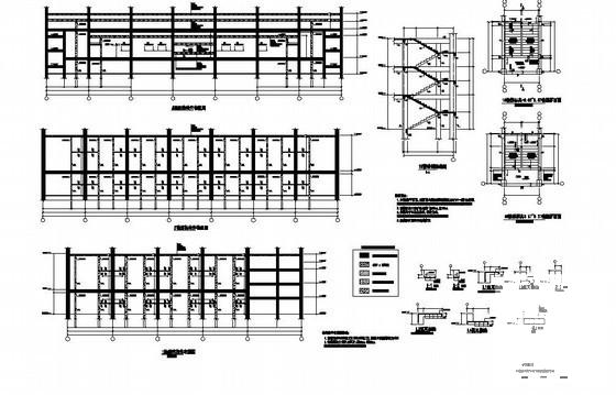 高校3层操场结构CAD施工图纸（7度抗震）(基础平面布置) - 3