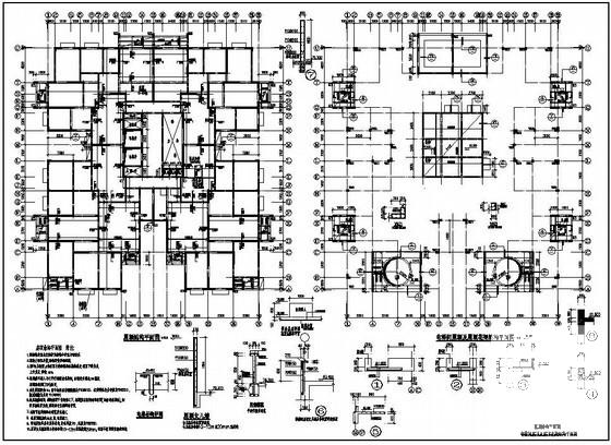 27层剪力墙住宅楼结构设计CAD图纸(基础平面图) - 1