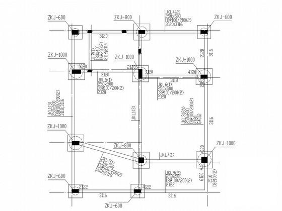 6层桩基础框架结构私人住宅楼结构CAD施工图纸（7度抗震）(钢筋混凝土) - 1