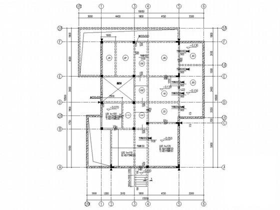 两层桩基础框架结构商业住宅楼结构CAD施工图纸（7度抗震） - 3