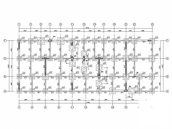 7层砌体结构住宅楼结构CAD施工图纸（6度抗震）(基础平面图) - 1