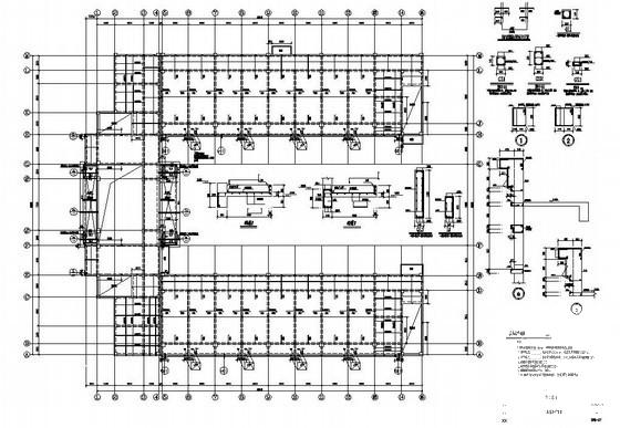 5层框架中学宿舍楼结构设计方案CAD图纸 - 2