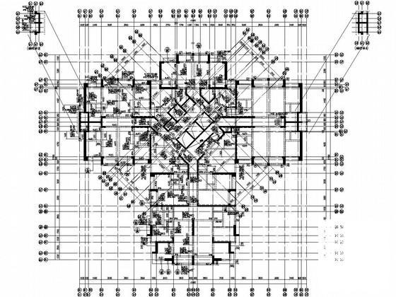 42层桩基础剪力墙结构住宅楼结构CAD施工图纸（7度抗震）(边缘构件配筋) - 1