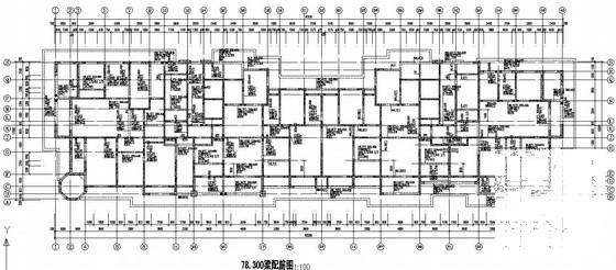 27层剪力墙住宅楼结构设计施工图纸(筏板平面配筋图) - 3