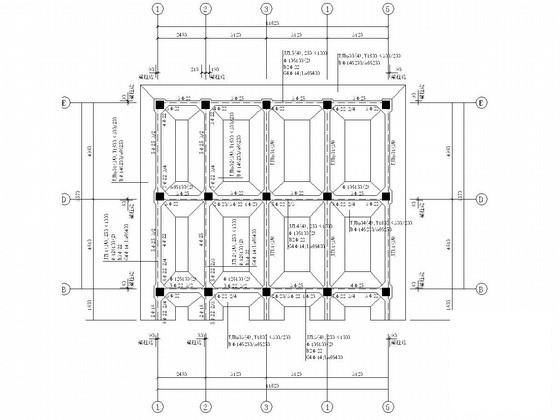 6层桩基础框剪结构商住楼结构CAD施工图纸（7度抗震） - 1