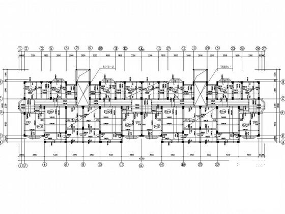 6层桩基础框架结构住宅楼结构CAD施工图纸（6度抗震）(平面布置图) - 2