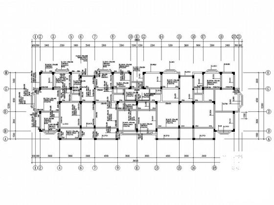6层桩基础框架结构住宅楼结构CAD施工图纸（6度抗震）(平面布置图) - 3