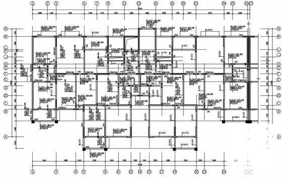 上11层地下1层剪力墙住宅楼结构设计图纸(基础平面布置) - 1