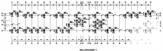 医疗便民服务大厅框架结构设计方案CAD图纸 - 1