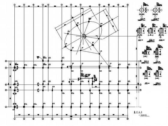4层框架办公楼结构设计方案CAD图纸 - 1