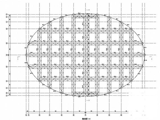 全民健身中心管桁架屋面结构CAD施工图纸（7度抗震） - 3