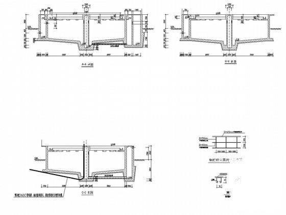 钢筋混凝土结构废水处理站二沉池结构CAD施工图纸 - 2