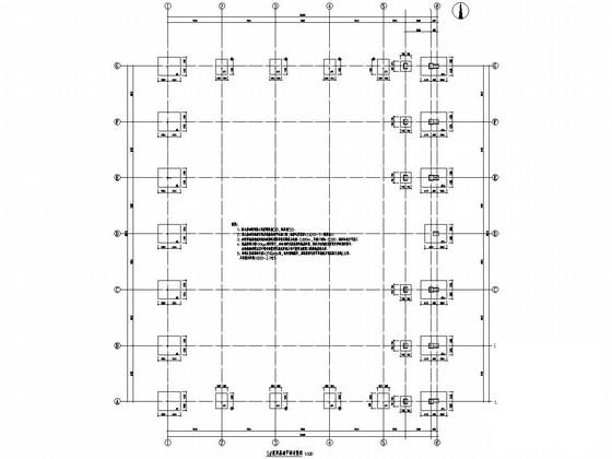 单层钢结构置景棚结构CAD施工图纸（8度抗震） - 1