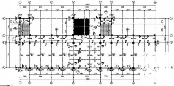 职工活动中心框架结构CAD施工图纸(基础梁配筋) - 2