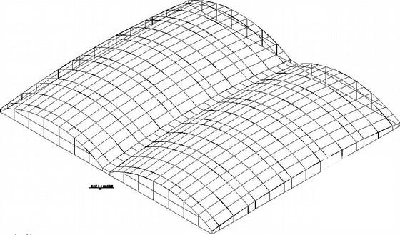 采光顶管桁架结构设计CAD施工图纸（单层建筑）(平面布置图) - 2