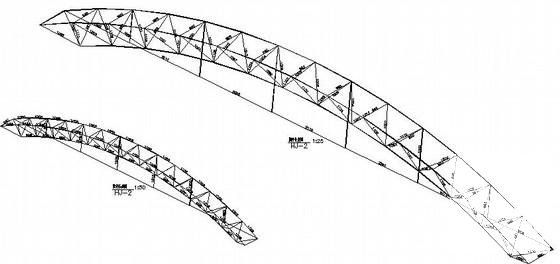 采光顶管桁架结构设计CAD施工图纸（单层建筑）(平面布置图) - 4
