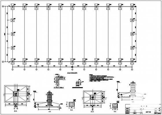 60mX28m门式刚架结构厂房结构CAD施工图纸(平面布置图) - 1