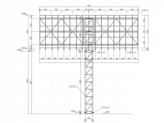 双面广告牌钢桁架结构CAD施工图纸（独立基础） - 2