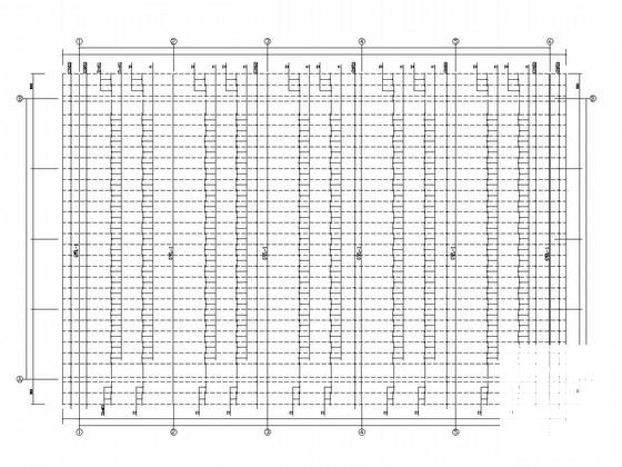 单层刚架结构操场结构CAD施工图纸（7度抗震）(平面布置图) - 3