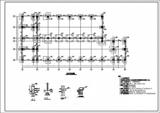 3层桩基础钢框架食堂结构CAD施工图纸（7度抗震）(平面布置图) - 3
