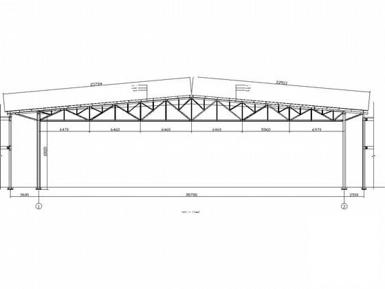 38米跨度大开间单层厂房钢结构CAD施工图纸(平面布置图) - 4