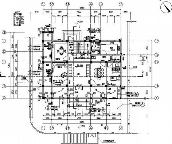 风景区3层框架别墅结构CAD施工图纸(平法) - 1