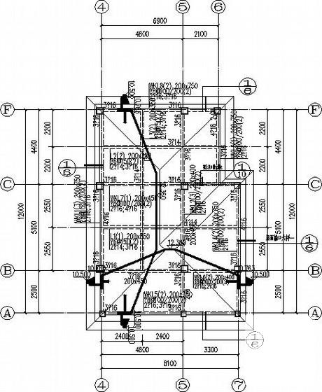 风景区3层框架别墅结构CAD施工图纸(平法) - 3