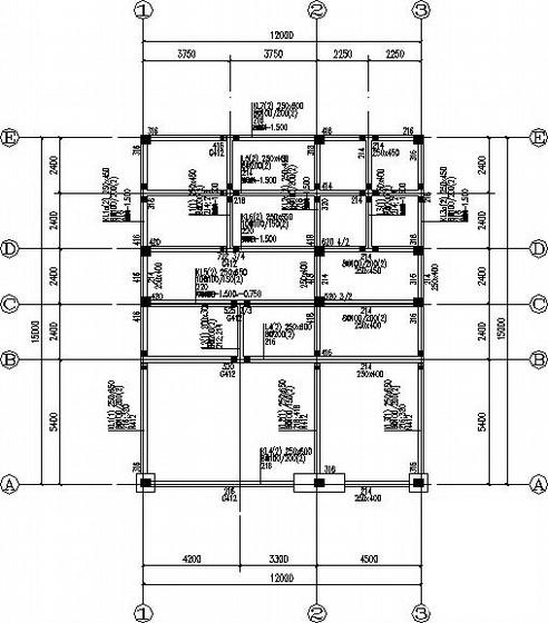 地上两层别墅结构CAD施工图纸 - 1