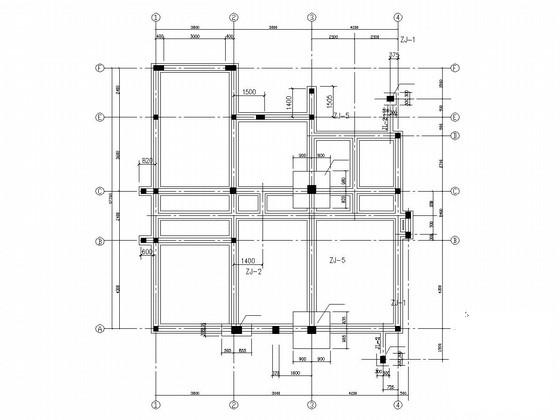 2层桩基础砖混结构别墅结构CAD施工图纸（6度抗震） - 1