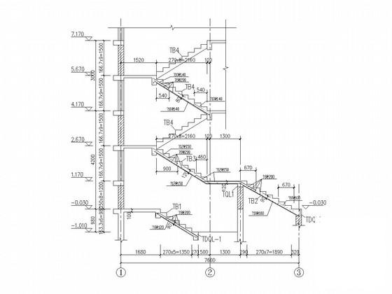 2层桩基础砖混结构别墅结构CAD施工图纸（6度抗震） - 4